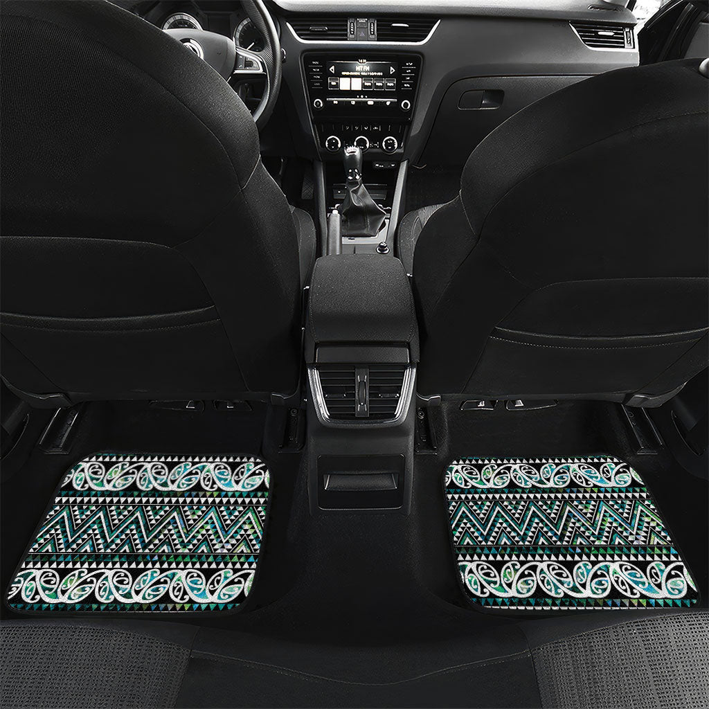 New Zealand Maori Niho Taniwha Car Mats Papua Shell - Mangopare Puhoro Pattern