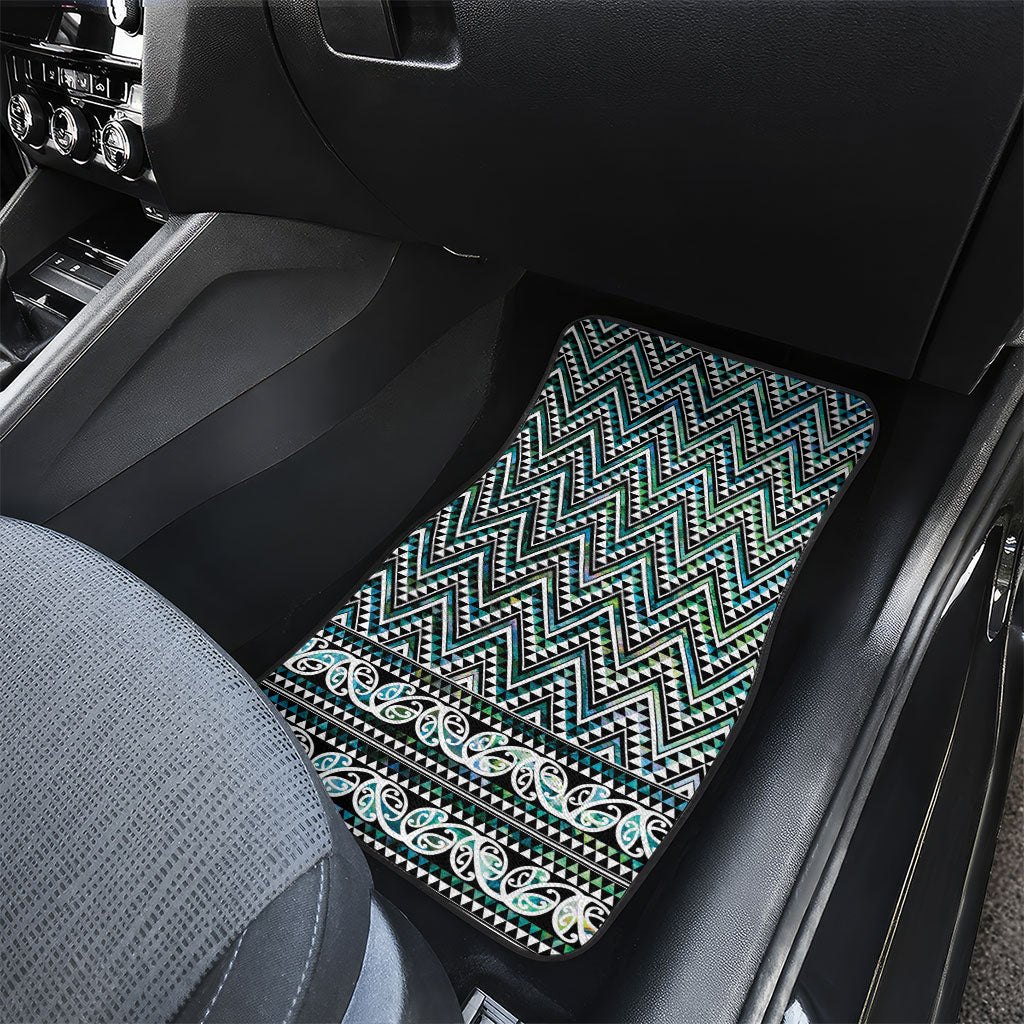 New Zealand Maori Niho Taniwha Car Mats Papua Shell - Mangopare Puhoro Pattern
