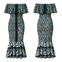 New Zealand Maori Niho Taniwha Couples Matching Mermaid Dress and Hawaiian Shirt Papua Shell - Mangopare Puhoro Pattern LT9 - Polynesian Pride