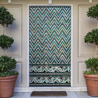 New Zealand Maori Niho Taniwha Door Cover Papua Shell - Mangopare Puhoro Pattern