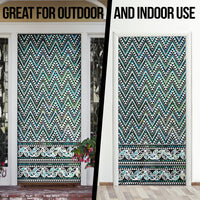 New Zealand Maori Niho Taniwha Door Cover Papua Shell - Mangopare Puhoro Pattern