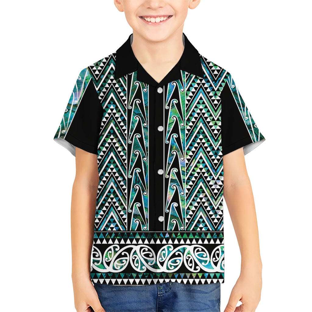 New Zealand Maori Niho Taniwha Family Matching Off Shoulder Maxi Dress and Hawaiian Shirt Papua Shell - Mangopare Puhoro Pattern