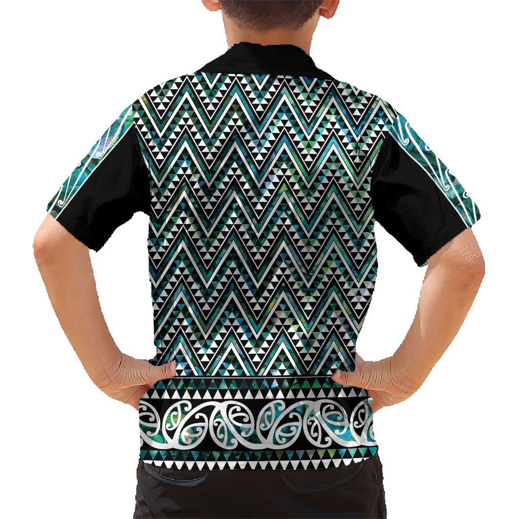 New Zealand Maori Niho Taniwha Family Matching Puletasi and Hawaiian Shirt Papua Shell - Mangopare Puhoro Pattern