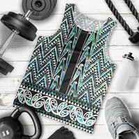 New Zealand Maori Niho Taniwha Men Tank Top Papua Shell - Mangopare Puhoro Pattern