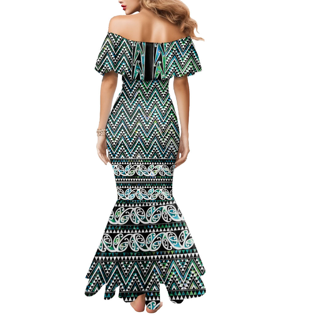 New Zealand Maori Niho Taniwha Mermaid Dress Papua Shell - Mangopare Puhoro Pattern