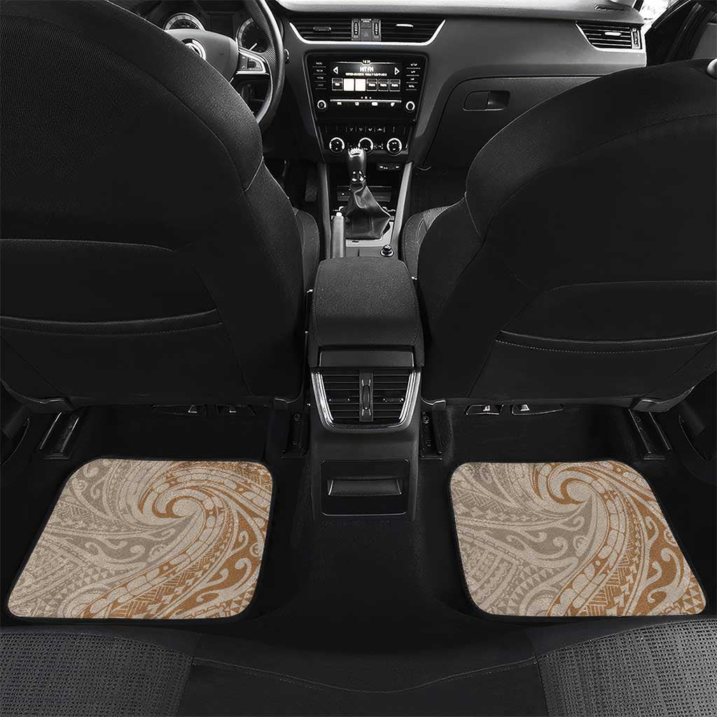 Hawaii Monk Seal and Map Car Mats Polynesian Kanaka Maoli Beige Vibe LT9 Set 2pcs - Back Beige - Polynesian Pride