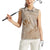 Hawaii Monk Seal and Map Women Sleeveless Polo Shirt Polynesian Kanaka Maoli Beige Vibe