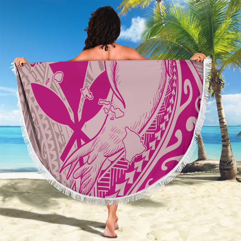 Hawaii Monk Seal and Map Beach Blanket Polynesian Kanaka Maoli Pink Vibe