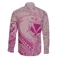 Hawaii Monk Seal and Map Family Matching Off Shoulder Short Dress and Hawaiian Shirt Polynesian Kanaka Maoli Pink Vibe