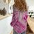 Hawaii Monk Seal and Map Women Casual Shirt Polynesian Kanaka Maoli Pink Vibe
