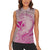 Hawaii Monk Seal and Map Women Sleeveless Polo Shirt Polynesian Kanaka Maoli Pink Vibe