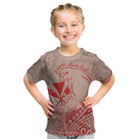 Hawaii Monk Seal and Map Kid T Shirt Polynesian Kanaka Maoli Red Vibe