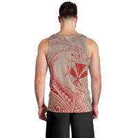Hawaii Monk Seal and Map Men Tank Top Polynesian Kanaka Maoli Red Vibe