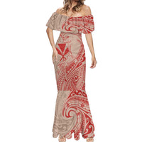 Hawaii Monk Seal and Map Mermaid Dress Polynesian Kanaka Maoli Red Vibe