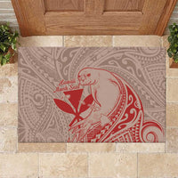 Hawaii Monk Seal and Map Rubber Doormat Polynesian Kanaka Maoli Red Vibe