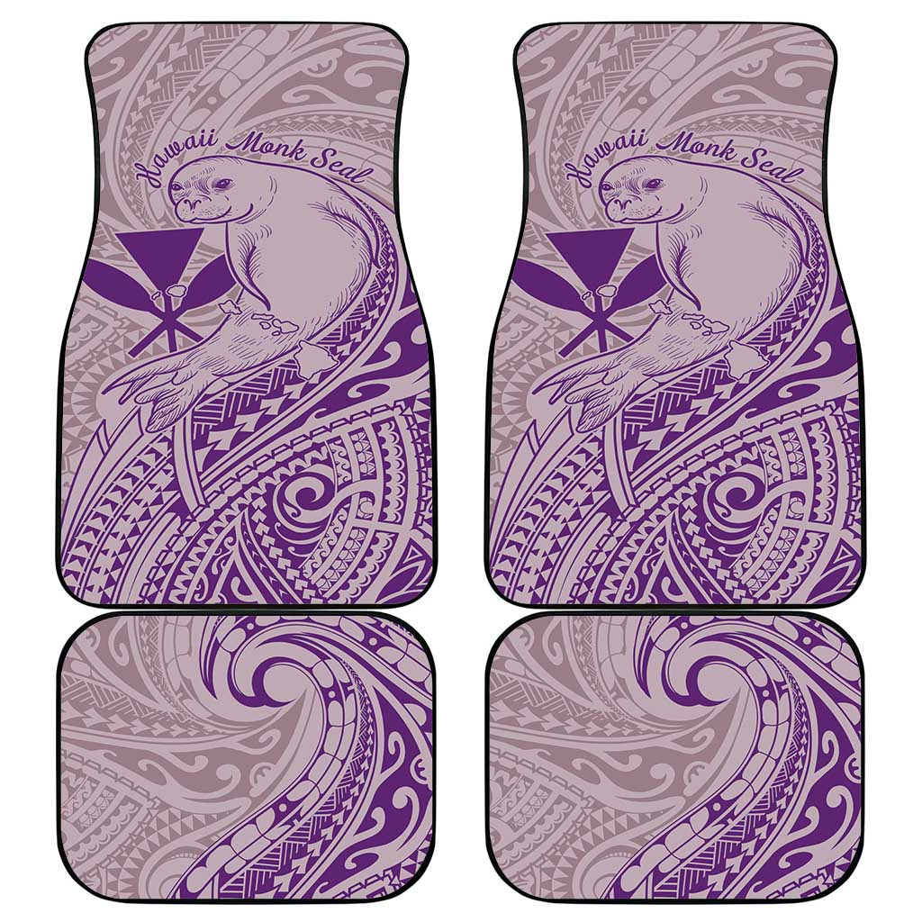 Hawaii Monk Seal and Map Car Mats Polynesian Kanaka Maoli Violet Vibe LT9 - Polynesian Pride