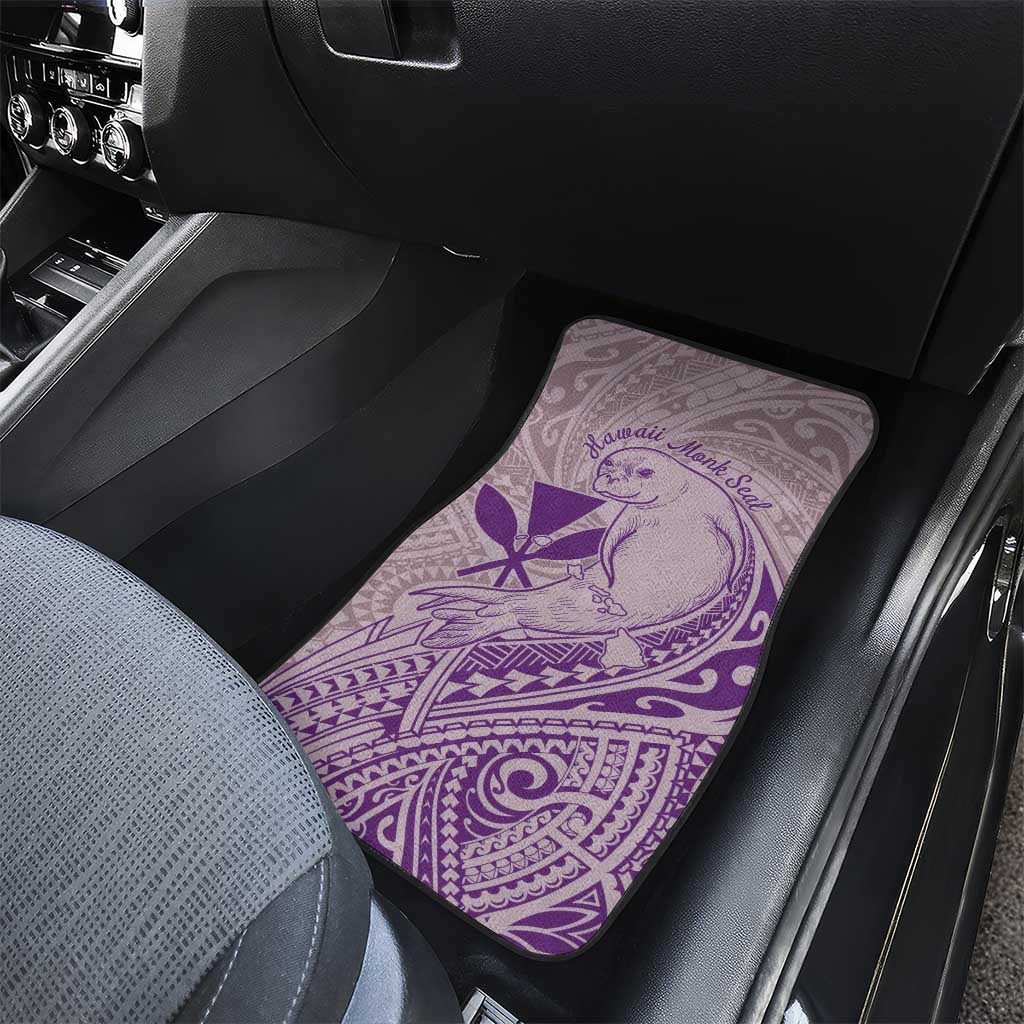Hawaii Monk Seal and Map Car Mats Polynesian Kanaka Maoli Violet Vibe LT9 - Polynesian Pride