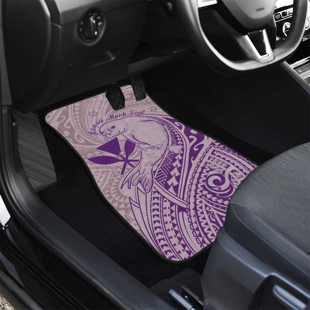 Hawaii Monk Seal and Map Car Mats Polynesian Kanaka Maoli Violet Vibe LT9 - Polynesian Pride