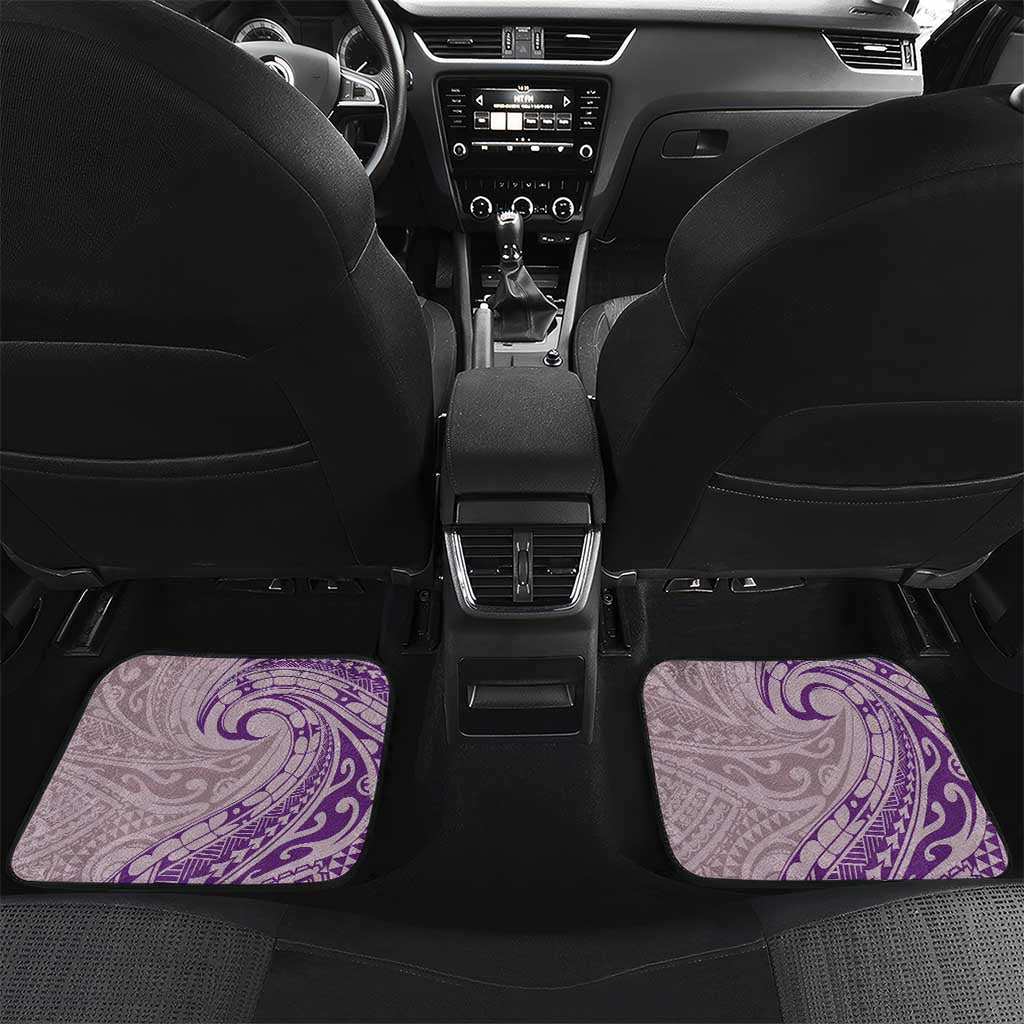 Hawaii Monk Seal and Map Car Mats Polynesian Kanaka Maoli Violet Vibe LT9 Set 2pcs - Back Violet - Polynesian Pride