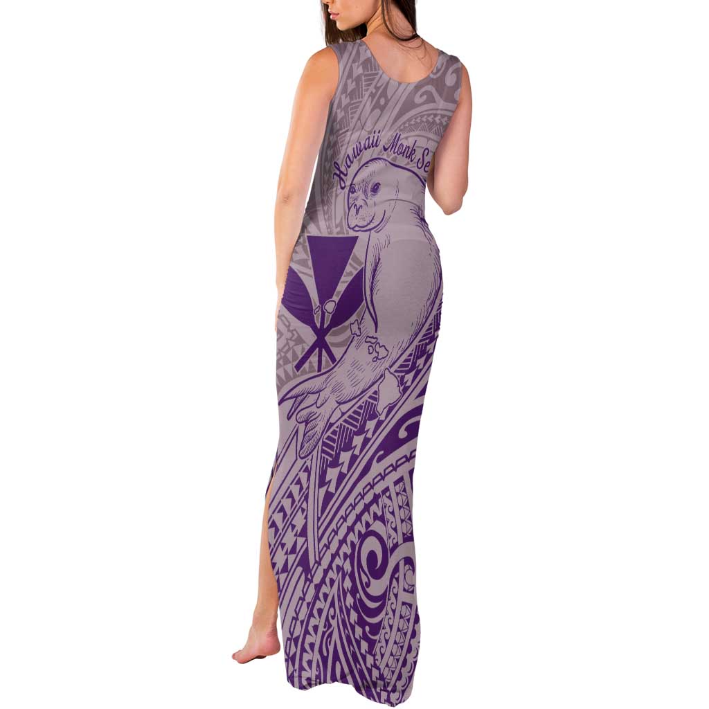 Hawaii Monk Seal and Map Tank Maxi Dress Polynesian Kanaka Maoli Violet Vibe