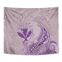 Hawaii Monk Seal and Map Tapestry Polynesian Kanaka Maoli Violet Vibe