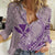 Hawaii Monk Seal and Map Women Casual Shirt Polynesian Kanaka Maoli Violet Vibe