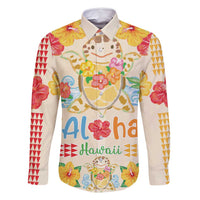 Kawaii Turtle Family Matching Tank Maxi Dress and Hawaiian Shirt Aloha Hibiscus Flowers