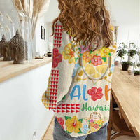 Kawaii Turtle Women Casual Shirt Aloha Hibiscus Flowers