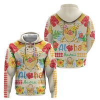 Kawaii Turtle Zip Hoodie Aloha Hibiscus Flowers