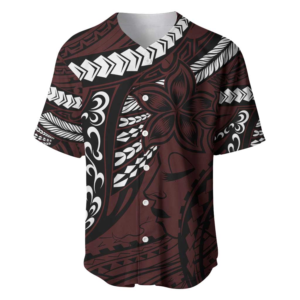 Polynesian Girl Tribal Tattoo Baseball Jersey Oxbood Vibe LT9 Oxblood - Polynesian Pride