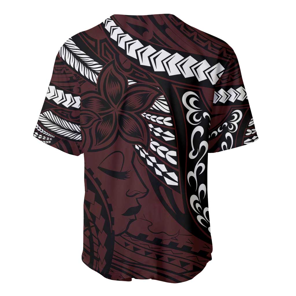 Polynesian Girl Tribal Tattoo Baseball Jersey Oxbood Vibe LT9 - Polynesian Pride