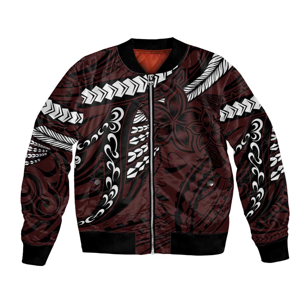 Polynesian Girl Tribal Tattoo Bomber Jacket Oxbood Vibe