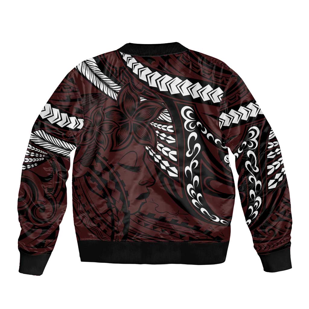 Polynesian Girl Tribal Tattoo Bomber Jacket Oxbood Vibe