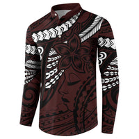 Polynesian Girl Tribal Tattoo Button Sweatshirt Oxbood Vibe