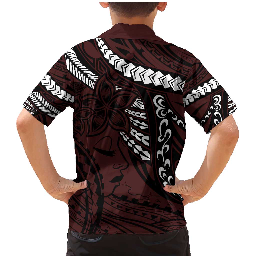 Polynesian Girl Tribal Tattoo Family Matching Mermaid Dress and Hawaiian Shirt Oxbood Vibe