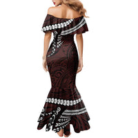 Polynesian Girl Tribal Tattoo Family Matching Mermaid Dress and Hawaiian Shirt Oxbood Vibe