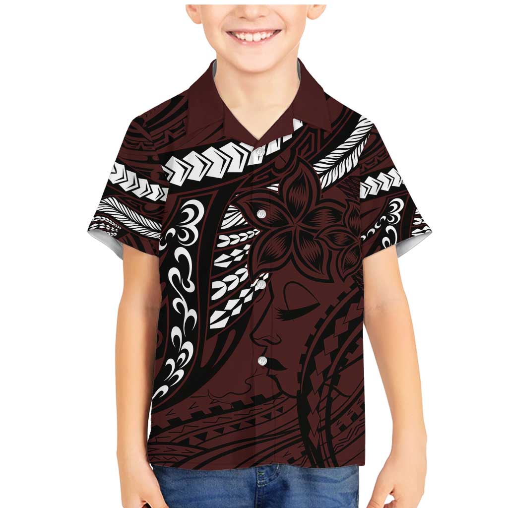 Polynesian Girl Tribal Tattoo Family Matching Mermaid Dress and Hawaiian Shirt Oxbood Vibe