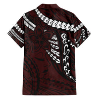 Polynesian Girl Tribal Tattoo Family Matching Off The Shoulder Long Sleeve Dress and Hawaiian Shirt Oxbood Vibe