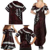 Polynesian Girl Tribal Tattoo Family Matching Summer Maxi Dress and Hawaiian Shirt Oxbood Vibe