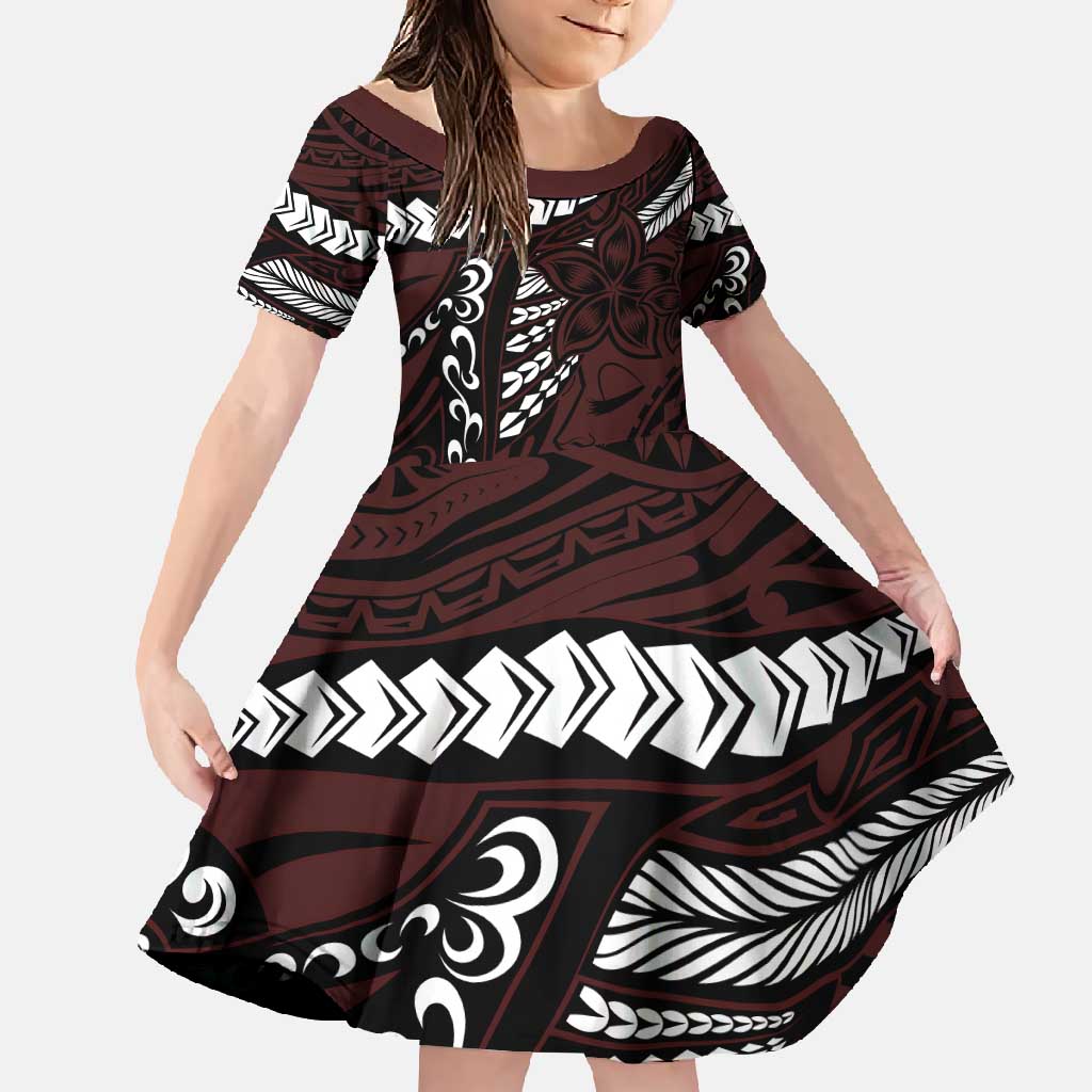 Polynesian Girl Tribal Tattoo Family Matching Tank Maxi Dress and Hawaiian Shirt Oxbood Vibe
