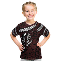 Polynesian Girl Tribal Tattoo Kid T Shirt Oxbood Vibe LT9 Oxblood - Polynesian Pride