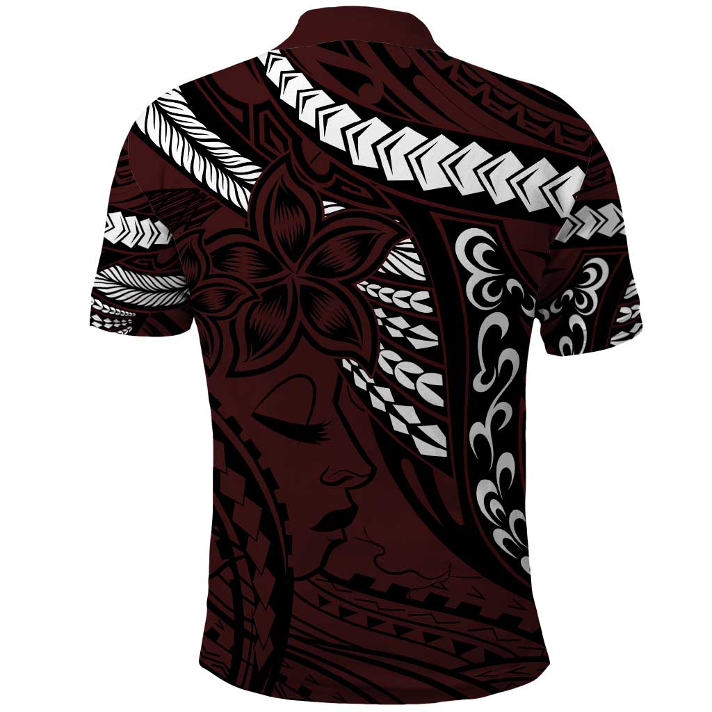 Polynesian Girl Tribal Tattoo Polo Shirt Oxbood Vibe LT9 - Polynesian Pride