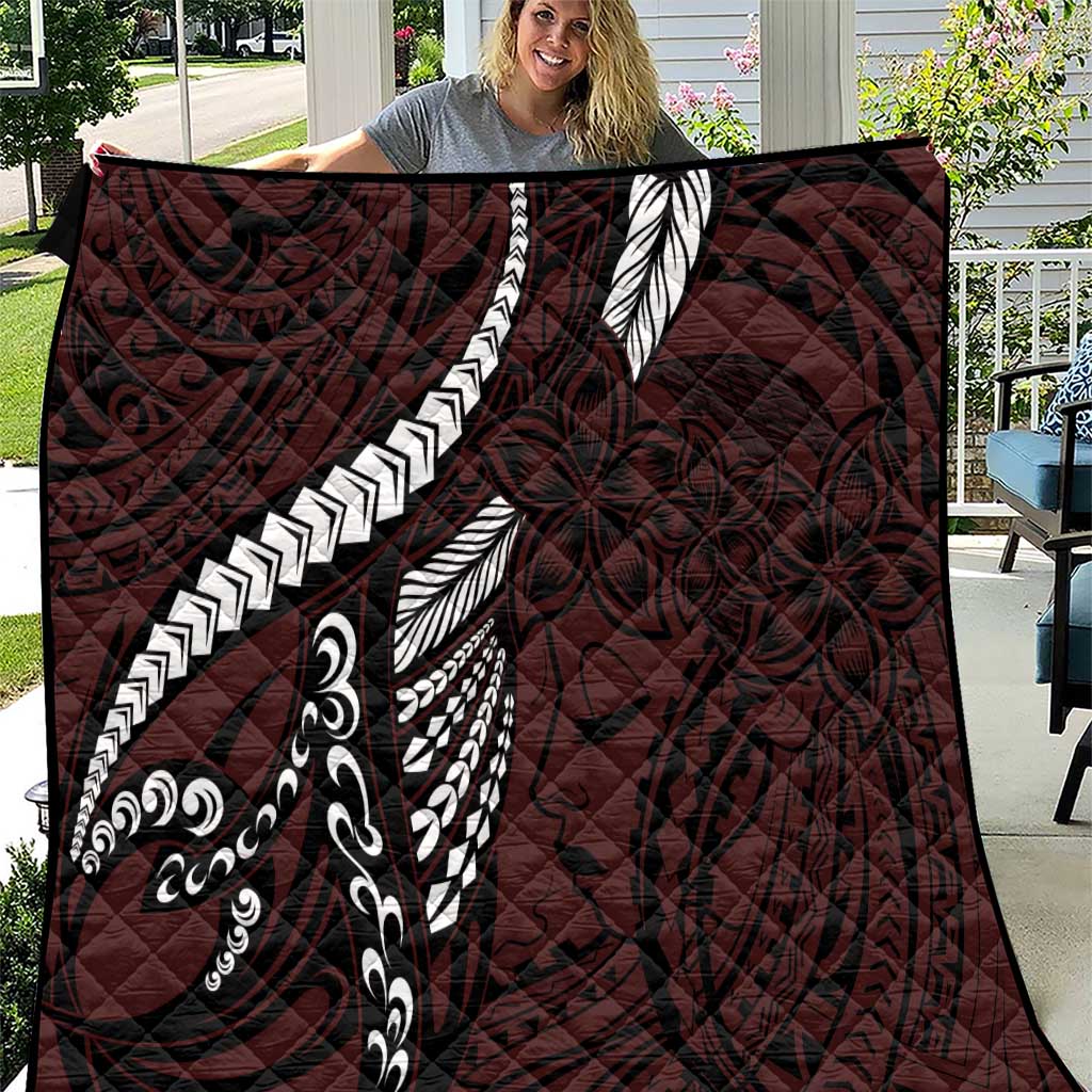 Polynesian Girl Tribal Tattoo Quilt Oxbood Vibe LT9 Oxblood - Polynesian Pride