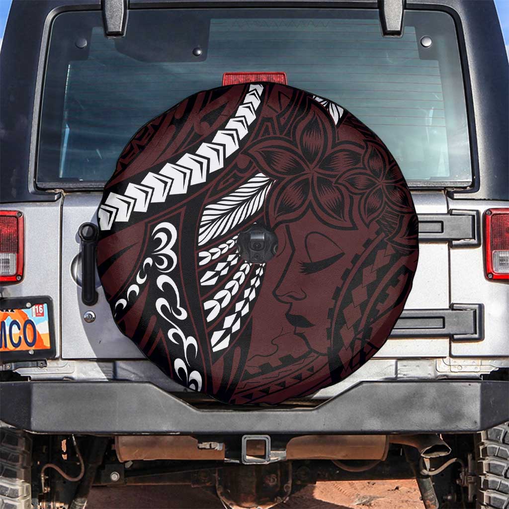 Polynesian Girl Tribal Tattoo Spare Tire Cover Oxbood Vibe LT9 Oxblood - Polynesian Pride
