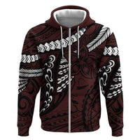 Polynesian Girl Tribal Tattoo Zip Hoodie Oxbood Vibe
