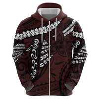 Polynesian Girl Tribal Tattoo Zip Hoodie Oxbood Vibe