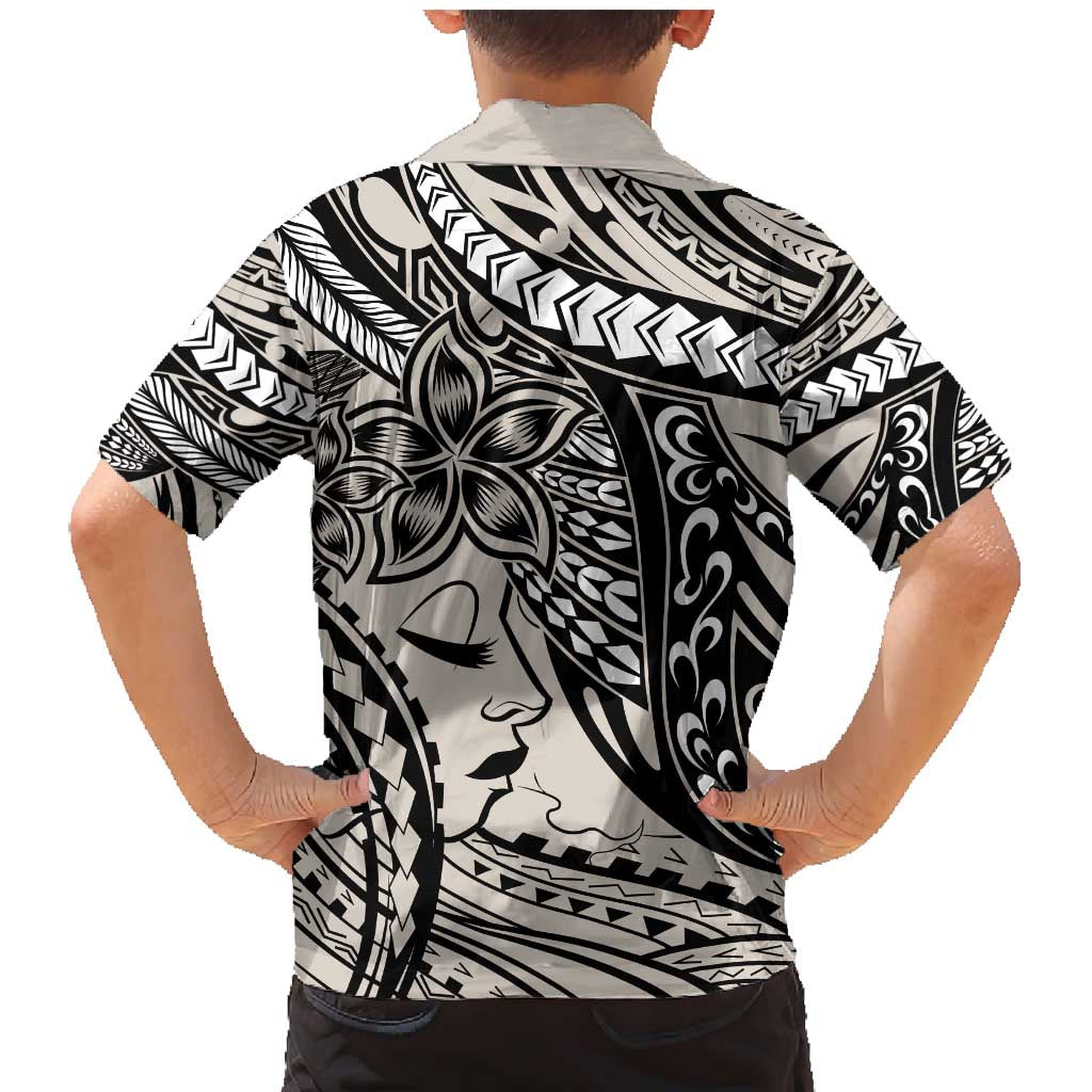 Polynesian Girl Tribal Tattoo Family Matching Mermaid Dress and Hawaiian Shirt Beige Vibe