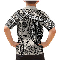 Polynesian Girl Tribal Tattoo Family Matching Mermaid Dress and Hawaiian Shirt Beige Vibe