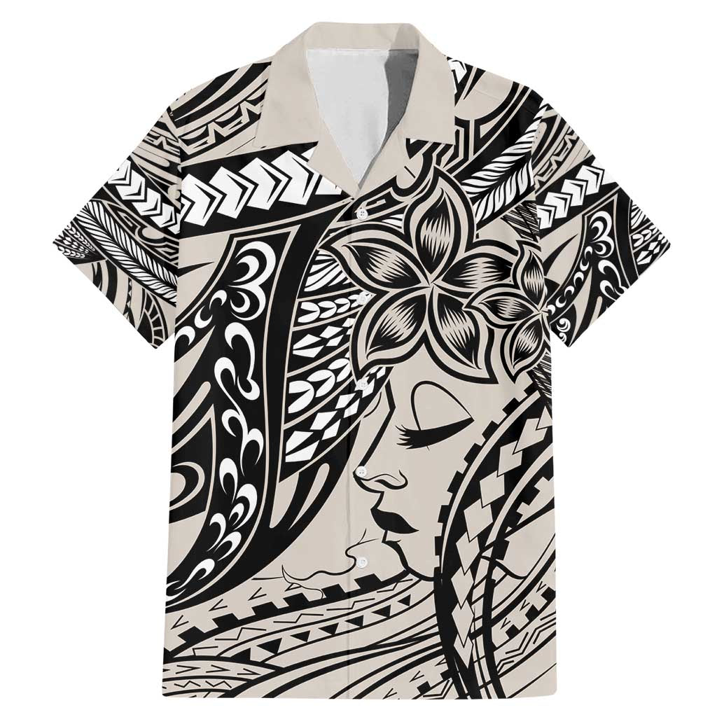 Polynesian Girl Tribal Tattoo Family Matching Mermaid Dress and Hawaiian Shirt Beige Vibe