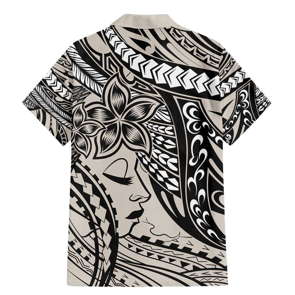 Polynesian Girl Tribal Tattoo Family Matching Mermaid Dress and Hawaiian Shirt Beige Vibe